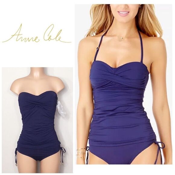 Anne Cole navy tankini set. NWT - Picture 1 of 10